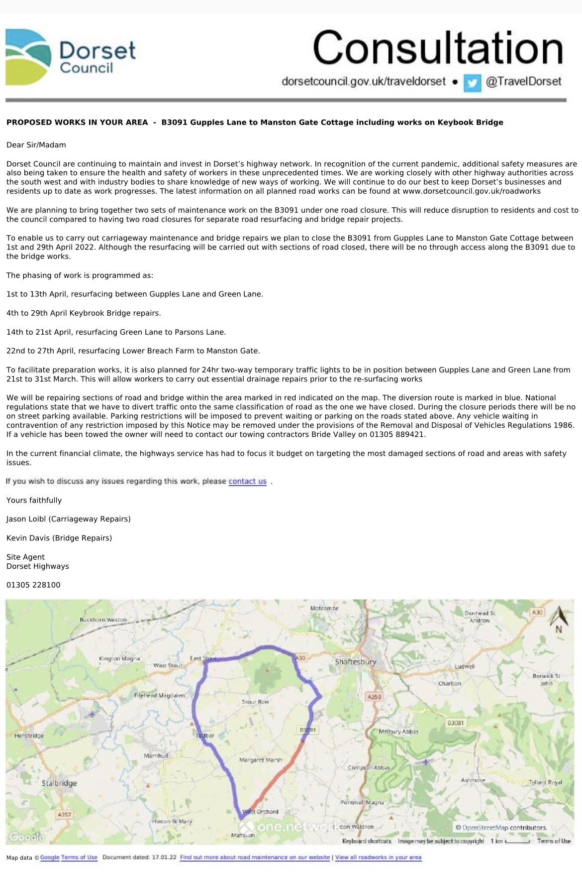 Temporary Road Closure Notice