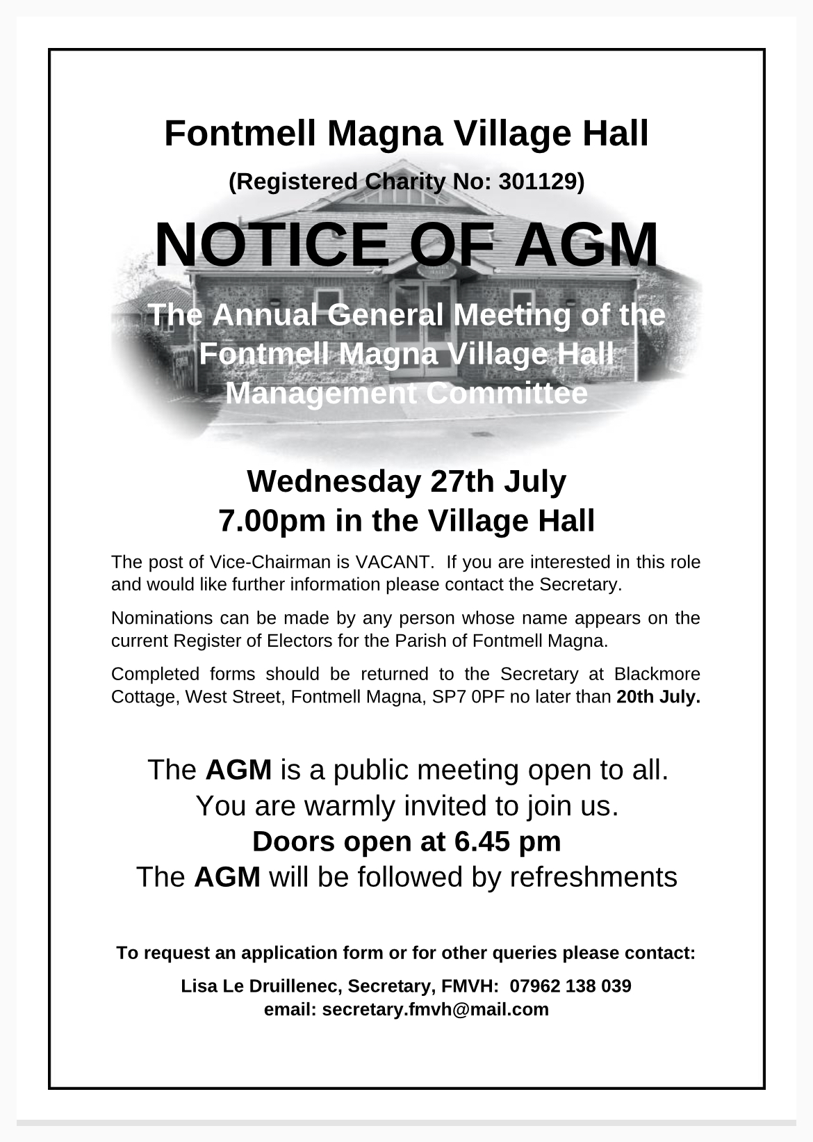 2022 Fontmell Magna AGM