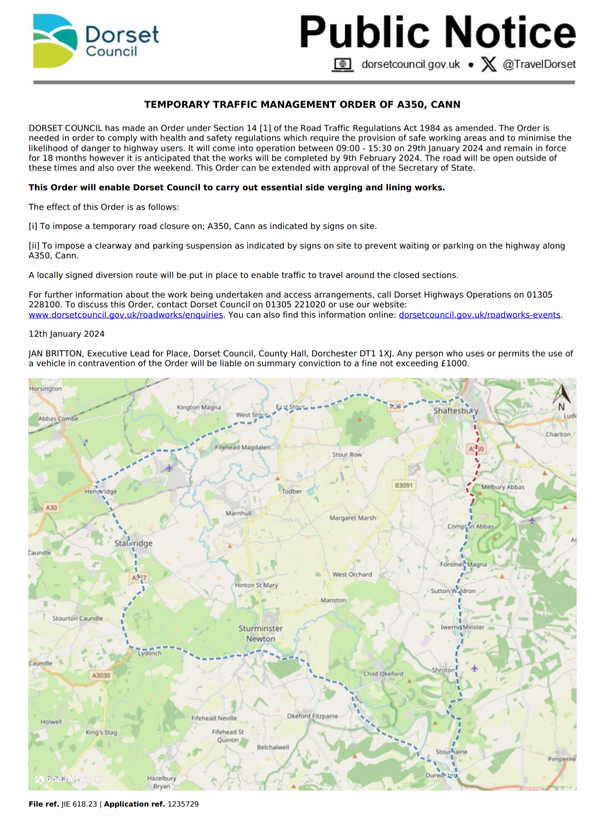 TEMPORARY TRAFFIC MANAGEMENT ORDER OF A350, CANN