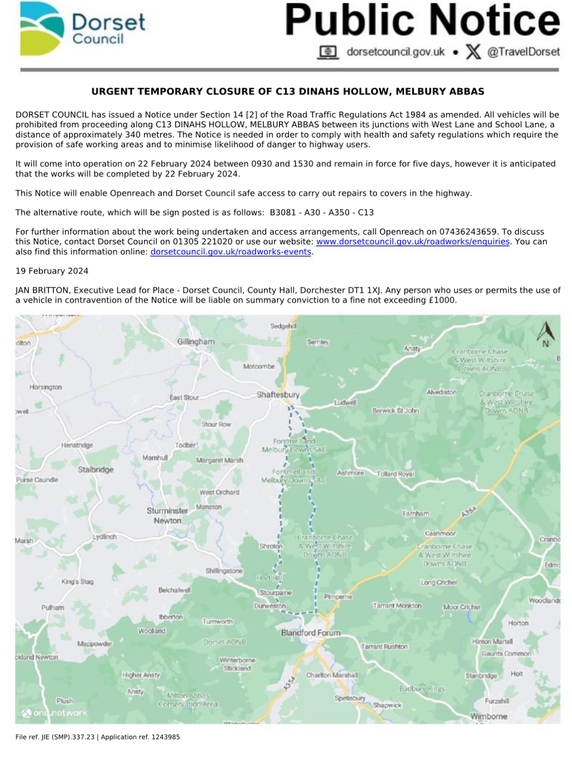TEMPORARY ROAD CLOSURE