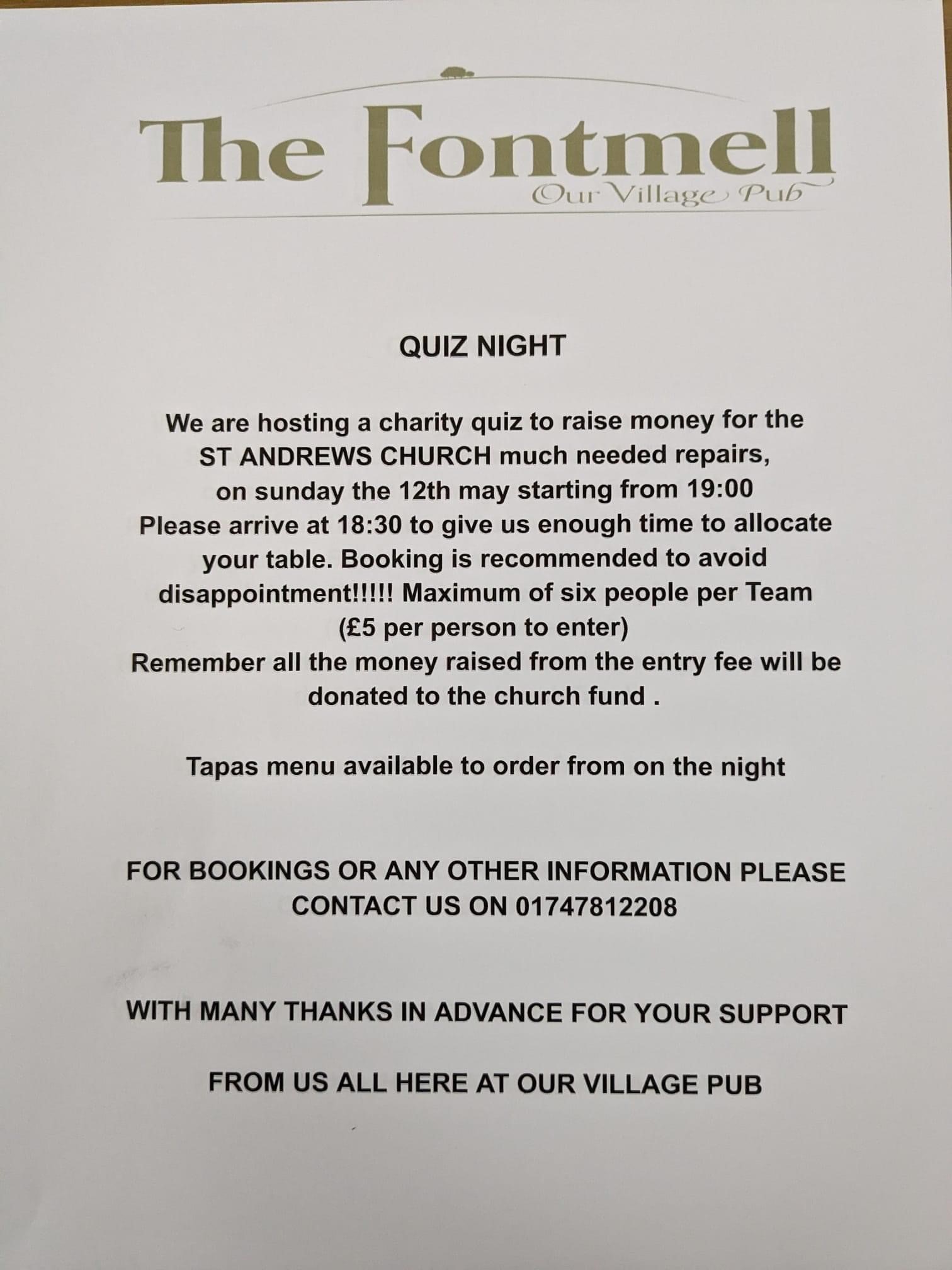 The Fontmell Quiz Night