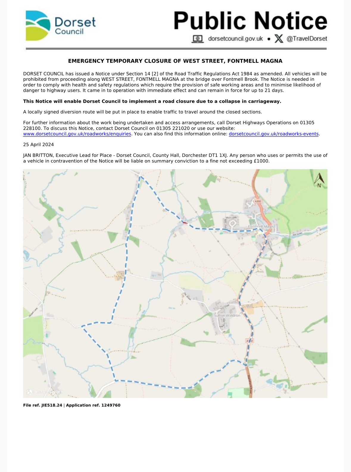 Road Works at Pipers Mill. 