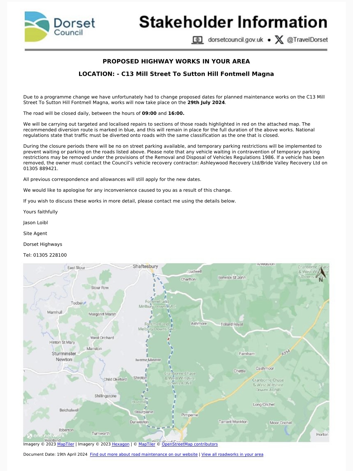 PROPOSED HIGHWAY WORKS IN YOUR AREA