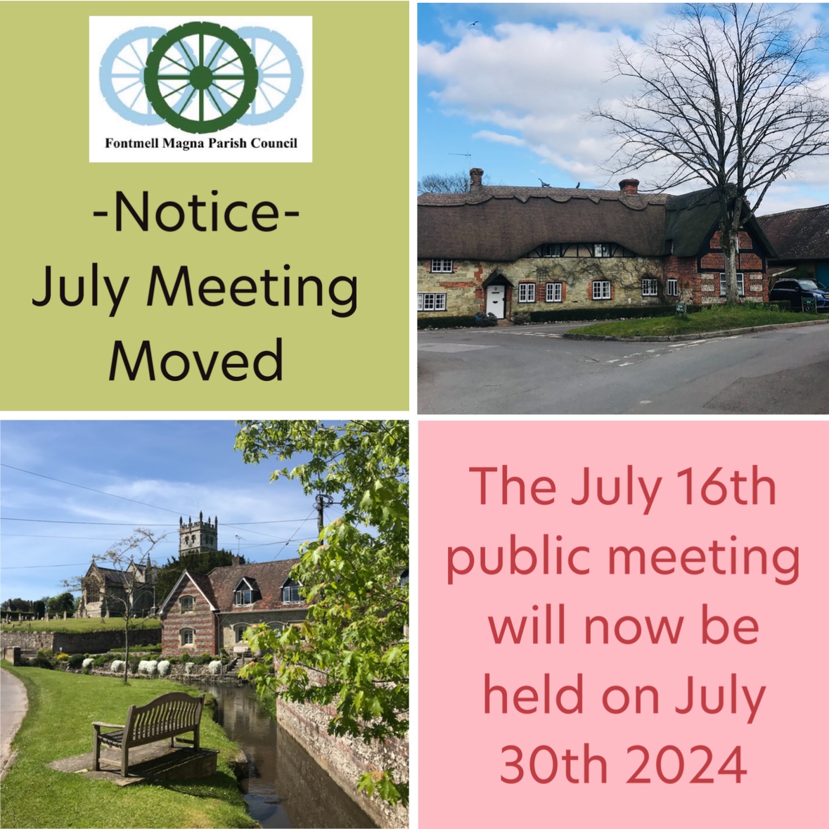 July Public Meeting Moved