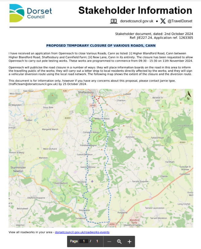 PROPOSED TEMPORARY CLOSURE OF VARIOUS ROADS, CANN